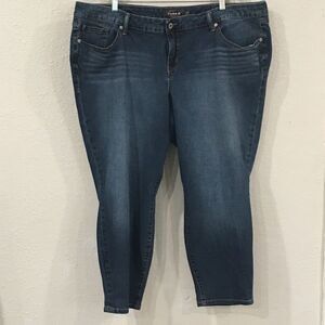 Torrid Premium Women's Plus Size 26 Jeans Blue Skinny Cropped Stretch Denim